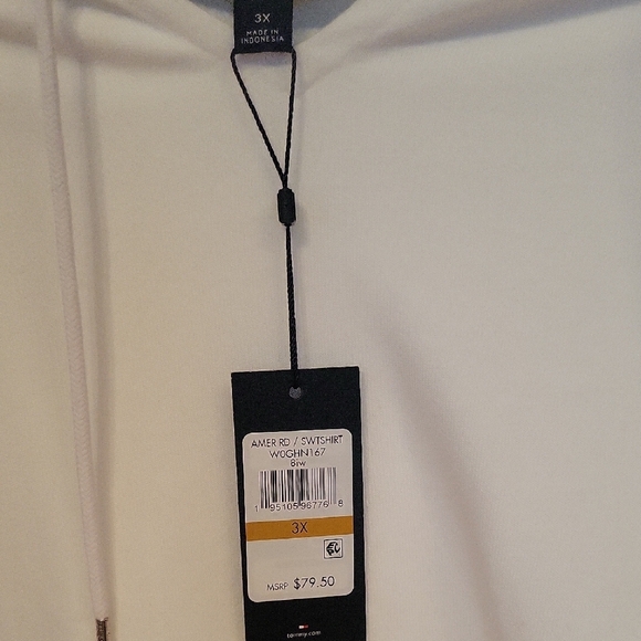 NWT Tommy Hilfiger WHITE AND BLUE Oversized Sweatshirt Long Sleeve - Picture 5 of 5